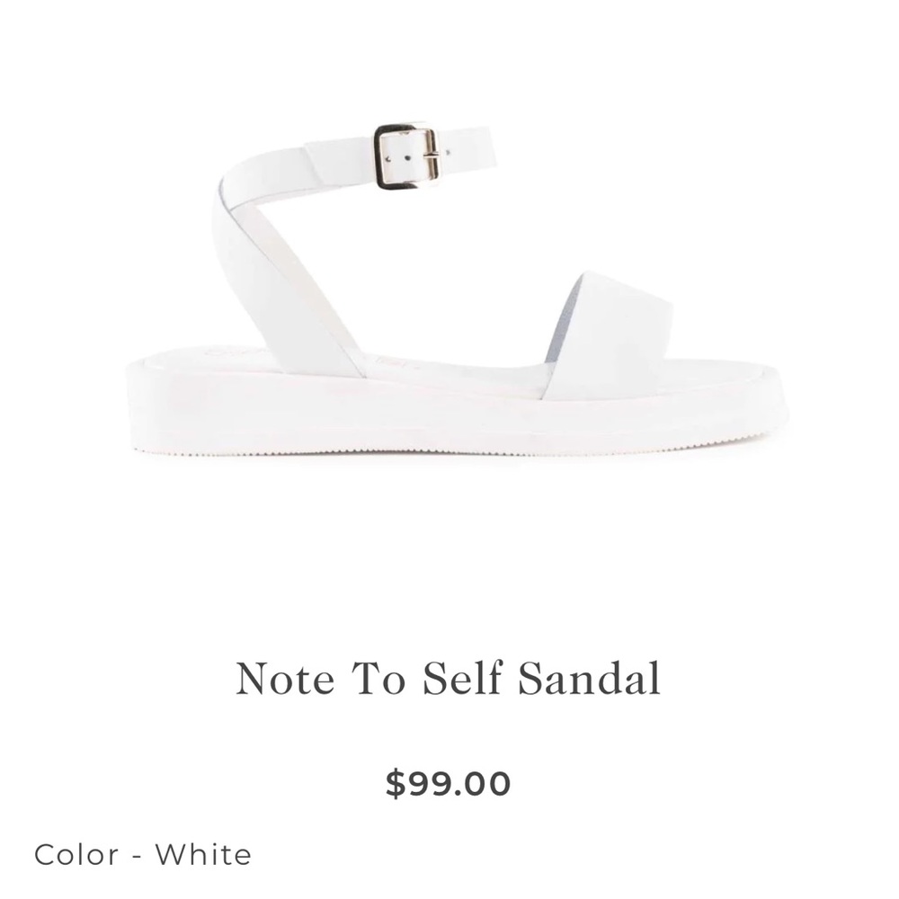 Seychelles Note to Self Italian Leather Sandals in White, size 7